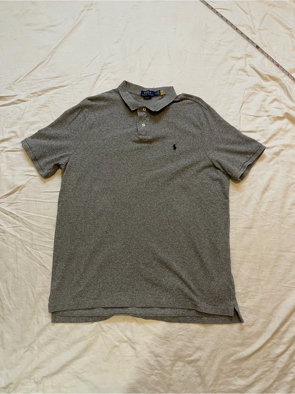 Ralph Lauren Men's Heather Grey Polo Shirt with Embroidered Pony